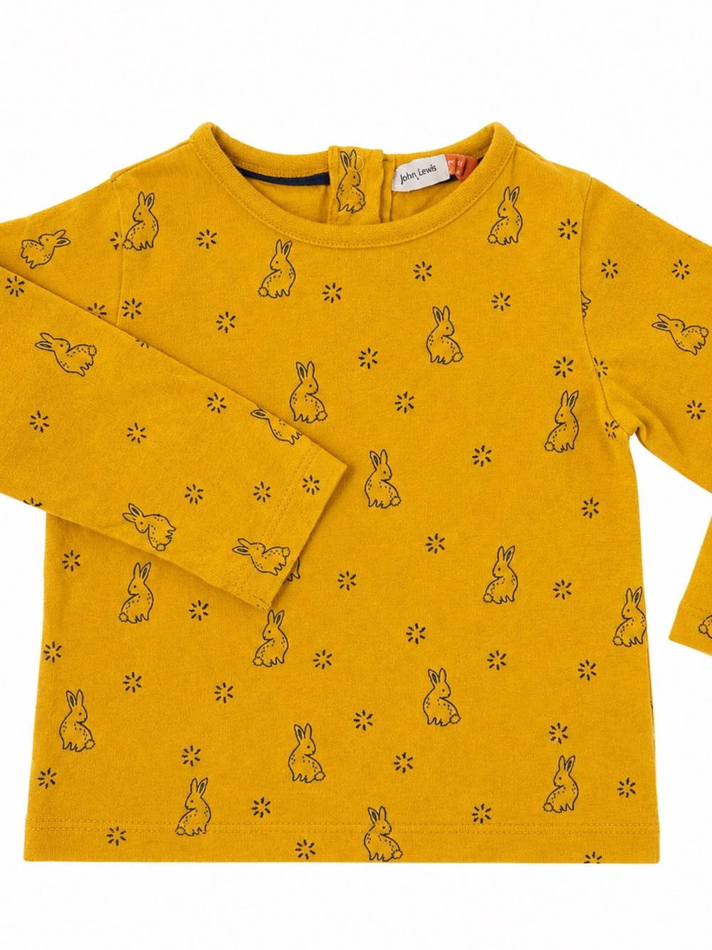 John Lewis Mustard Bunny Long-Sleeve Top for Kids